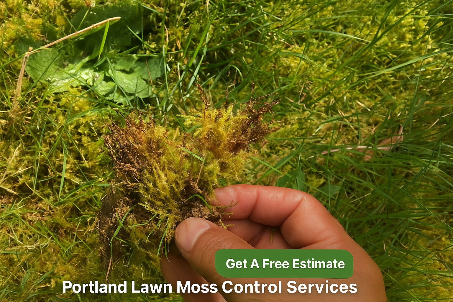 Moss removed, lawn healthy and green